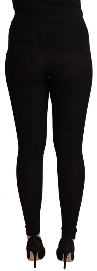 Schwarze Kaschmir-Stretch-Strumpfhose