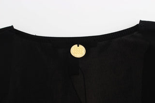 Vestido corto mini ajustado de jersey negro con adornos