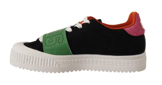 Mehrfarbige Wildleder Low-Top Schnürschuhe für Damen