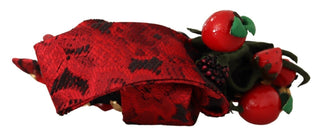 Rote Tiara-Beeren-Früchte-Kristall-Schleifen-Haardiadem-Haarreif