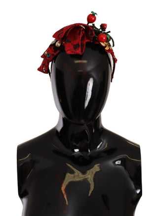 Rote Tiara-Beeren-Früchte-Kristall-Schleifen-Haardiadem-Haarreif