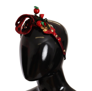 Rote Tiara-Beeren-Früchte-Kristall-Schleifen-Haardiadem-Haarreif