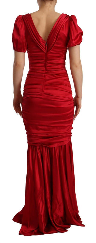 Rotes Seiden-Stretch-Etui-Meerjungfrauenkleid