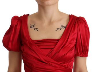 Rotes Seiden-Stretch-Etui-Meerjungfrauenkleid