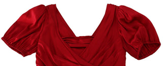 Rotes Seiden-Stretch-Etui-Meerjungfrauenkleid