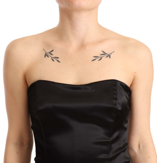 Schwarzes, elastisches Seiden-Etui-Meerjungfrauenkleid