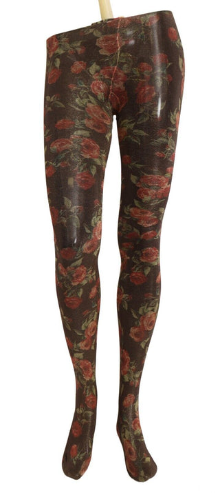 Schwarze Strümpfe mit Blumenmuster, Nylon-Strumpfhose