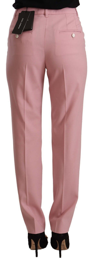 Rosa Hose aus Wolle mit Stretch und hoher Taille