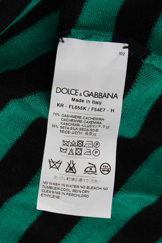 Suéter de seda y cachemira verde y negro