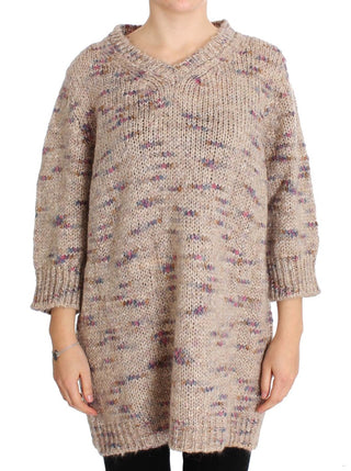 Suéter oversize de mezcla de lana beige