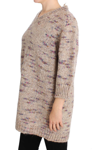 Suéter oversize de mezcla de lana beige