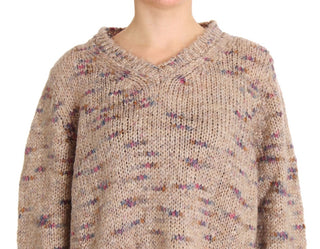 Suéter oversize de mezcla de lana beige
