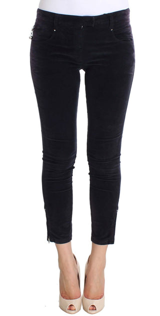 Lila verkürzte Cordhose
