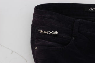 Jeans de pana cortos morados