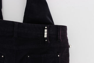 Jeans de pana cortos morados
