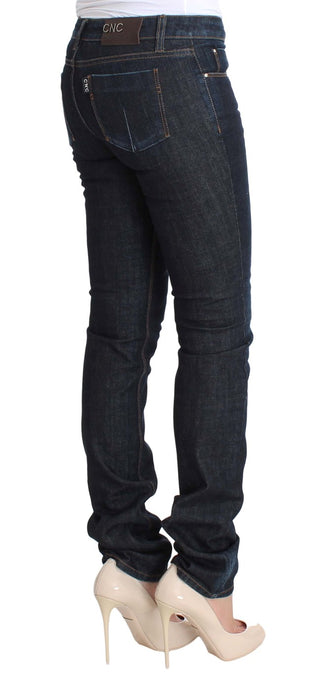 Blue Cotton Stretch Slim Fit Jeans