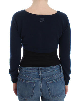 Blauer Kaschmir-Cardigan-Pullover