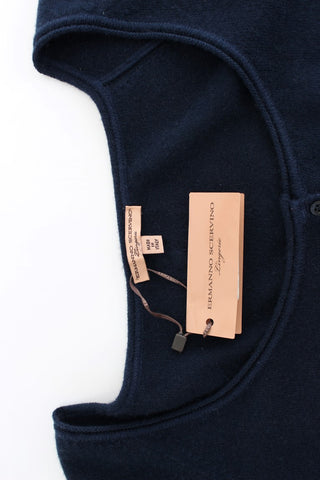Blauer Kaschmir-Cardigan-Pullover