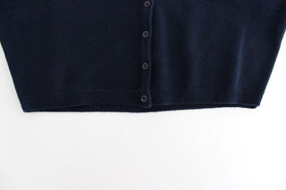 Blauer Kaschmir-Cardigan-Pullover
