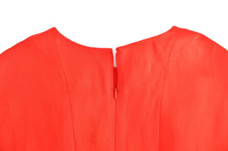 Vestido mini de lino rojo con mangas 3/4