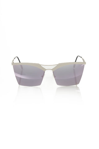 Silberfarbene Damen-Sonnenbrille mit Metallic-Effekt