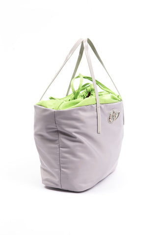 Bolso de hombro de poliéster gris para mujer