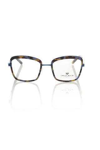 Damen-Brillenfassung aus blauem Metallic-Material