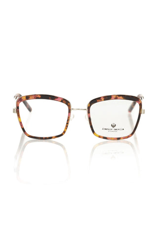 Rote Damenbrillenfassung in Metallic-Optik
