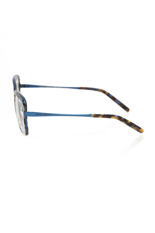 Damen-Brillenfassung aus blauem Metallic-Material