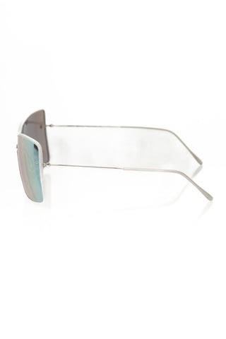Silber Metallic Faser Damen Sonnenbrille