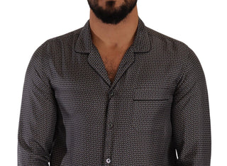 Gray Fantasy Pattern Pajama Top Mens Shirt