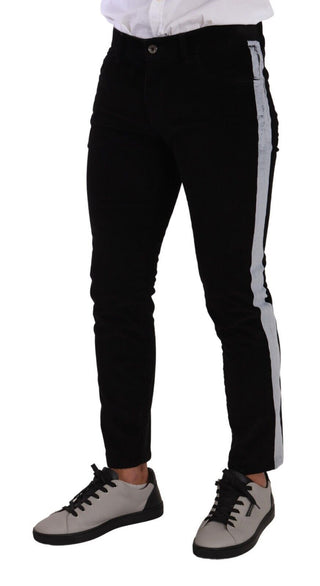 Schwarze Stretch-Jeans aus Baumwollkord