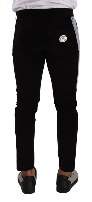Schwarze Stretch-Jeans aus Baumwollkord