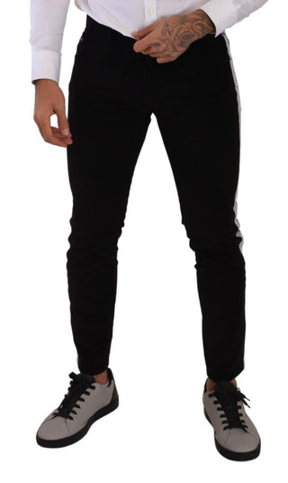 Schwarze Stretch-Jeans aus Baumwollkord