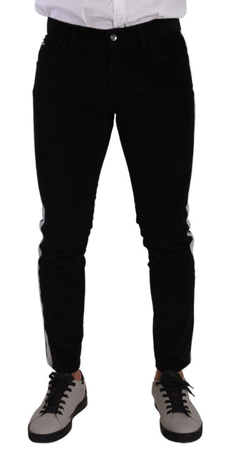 Schwarze Stretch-Jeans aus Baumwollkord
