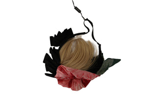 Diadema de seda negra con cabello blanco Parrucchiera