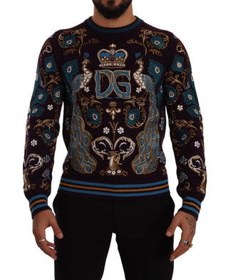 Bordeaux Cashmere DG Crown Embroidered Sweater