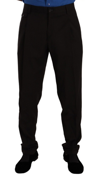 Brown Wool Skinny Formal Dress Pants