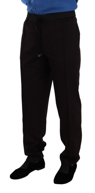 Bordeauxfarbene Herren-Röhrenhose aus Baumwolle