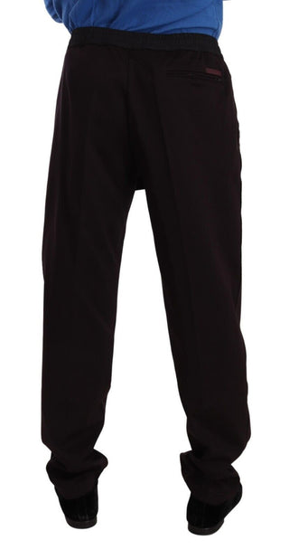 Bordeauxfarbene Herren-Röhrenhose aus Baumwolle