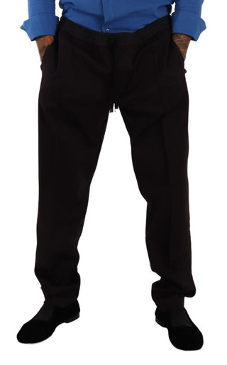 Bordeauxfarbene Herren-Röhrenhose aus Baumwolle