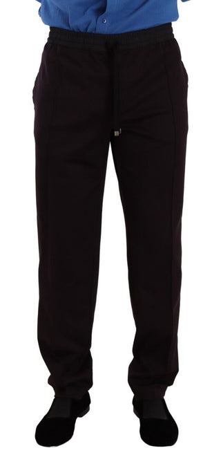 Bordeauxfarbene Herren-Röhrenhose aus Baumwolle