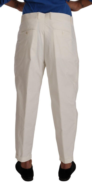 Pantalones de vestir tapered de algodón blanco para hombres