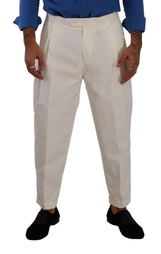 Pantalones de vestir tapered de algodón blanco para hombres
