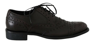 Zapatos formales de cuero marrón Derby con punta alada