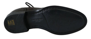 Zapatos formales de cuero marrón Derby con punta alada