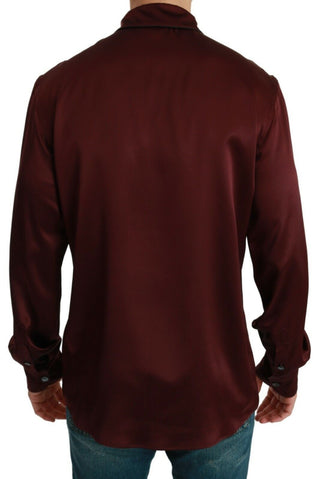 Bordeaux Silk Pajama Casual Shirt