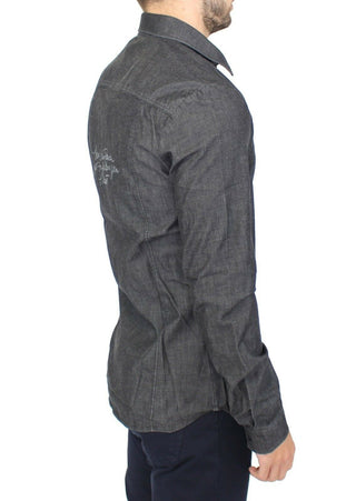 Jeans Baumwolle Leger Grau Stretch Hemd
