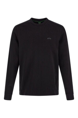 Black Cotton Logo Details Sweatshirt