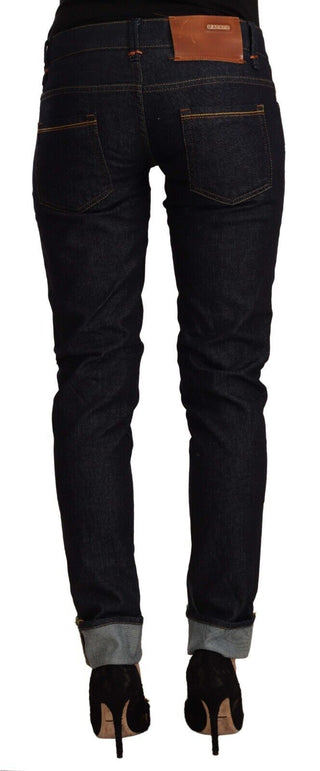 Schwarze Low-Waist Slim Fit Jeans aus Baumwolle